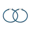 Stainless Steel Blue 42mm Hoop Earrings