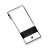 Stainless Steel Black Rubber and CZ Money Clip