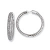 Sterling Silver .75 inch diameter CZ Hoop Earrings