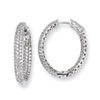 Sterling Silver .81 inch diameter CZ Hoop Earrings