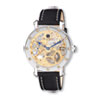 Mens Charles Hubert Leather Band Gold-tone Skeleton Dial Watch ring