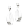 14kw Polished Oval Dangle with CZ Stud Earring Jackets