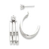 14kw Polished J Hoop with 4mm CZ Stud Earring Jackets