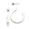 14kw Polished J Hoop with CZ Stud Earring Jackets