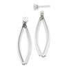 14kw Curved Dangles with CZ Stud Earring Jackets