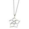 Stainless Steel Fancy Polished Flower 22in Necklace chain