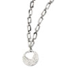 Stainless Steel Polished & Textured w/ Heart Cutout Pendant 22 w/ 2in Ext N chain