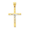 10k & Rhodium Diamond-Cut Crucifix Pendant