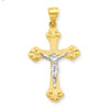 10k & Rhodium Crucifix Pendant