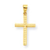 10k Diamond-Cut Cross Charm