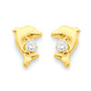 14k Dolphin w/CZ Post Earrings
