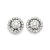 14K White Gold Medium Flower & Jacket Diamond Post Earrings