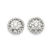 14K White Gold Large Flower & Jacket Diamond Post Earrings