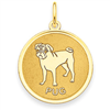 14k Pug Disc Charm