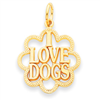 14k I Love Dogs Charm
