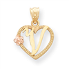 14k Two-Tone Initial V in Heart Charm