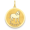 14k Beagle Disc Charm