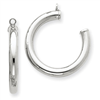 14k White Gold Polished Tube Hoop Earring Jackets