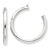 14k White Gold Polished Tube Hoop Earring Jackets