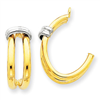 14k Two-tone Polished Double J-Hoop Earring Jackets