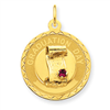 14k Graduation Day Charm with Red Synthetic Stone Charm