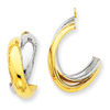 14k Two-tone Polished Double J-Hoop Earring Jackets