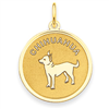 14k Chihuahua Disc Charm