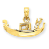 14k Solid Polished 3-Dimensional Gondola Pendant