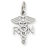 14k White Gold RN Charm