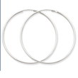 14K White Gold 1.5x47mm Polished Endless Hoop Earrings