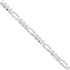 Sterling Silver 5.25mm Figaro Chain Bracelet