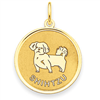 14k Shih Tzu Disc Charm