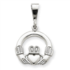 14k White Gold Claddagh Charm