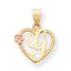 14k Two-Tone Initial G in Heart Charm