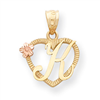 14k Two-Tone Initial K in Heart Charm