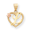 14k Two-Tone Initial L in Heart Charm