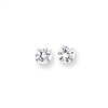 14k White Gold 6.5mm CZ Post Earrings