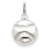 14k White Gold Baseball Charm
