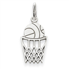 14k White Gold Basketball Charm