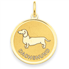 14k Dachshund Disc Charm
