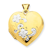 14k & Rhodium Floral Heart Locket