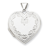 14k White Gold Heart Locket