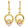 14k Claddagh Leverback Earrings
