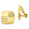 14k Non-pierced Basket weave Earrings