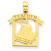 14k Polished Flat-Backed Teacher Frame Pendant