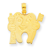 14k Polished Flat-Backed Dental Pendant
