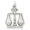 14k White Gold Polished Open-Backed Large Scales of Justice Charm