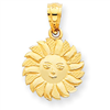 14k Polished Sun with Face Pendant