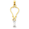 14k Two-Tone 3-D Stethoscope Pendant
