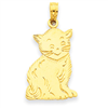 14k Polished Cat Charm